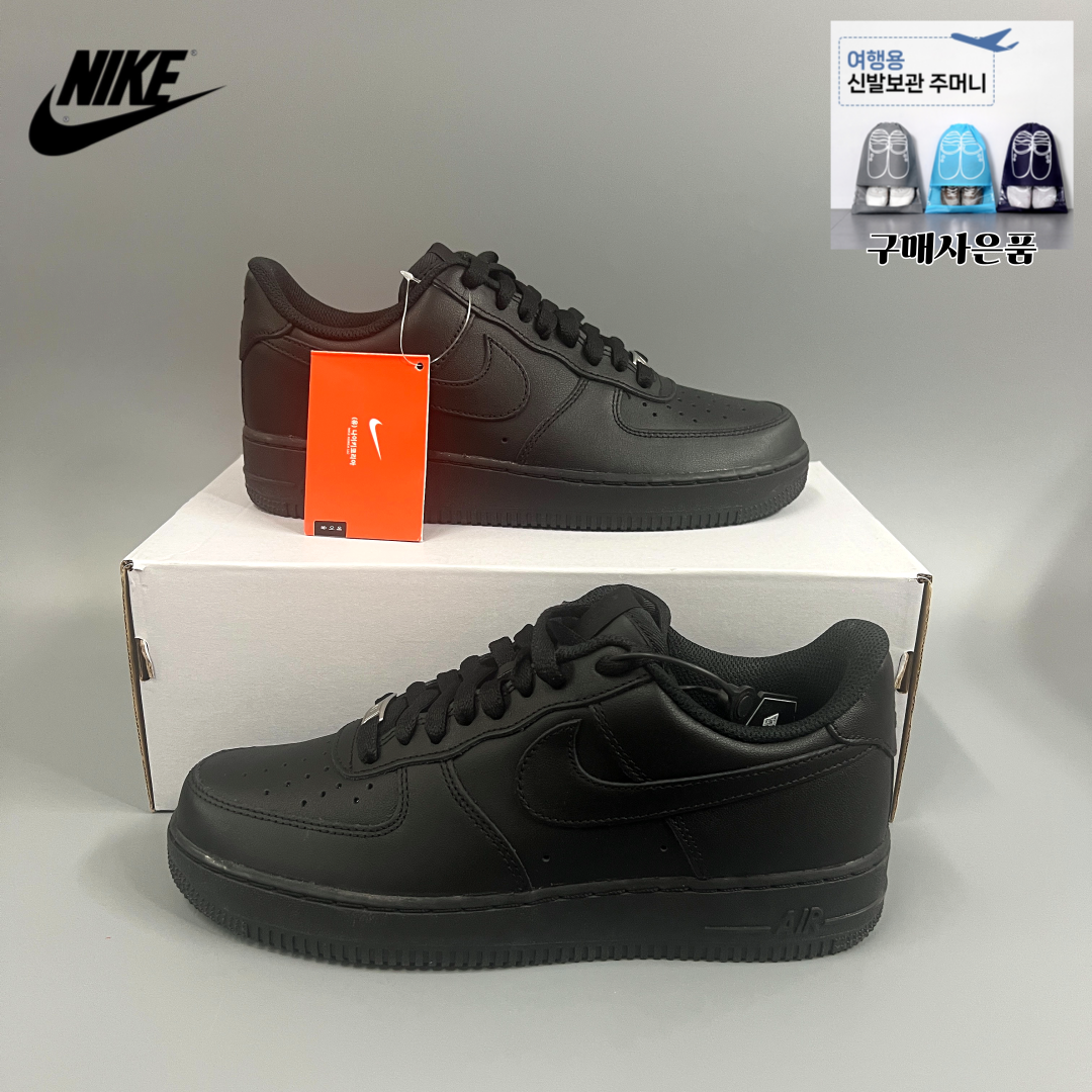 [매장정품] 나이키 AIR FORCE 1 07 (블랙) 올검 에어포스 운동화 커플 스니커즈 TR-N112JH 149,000원