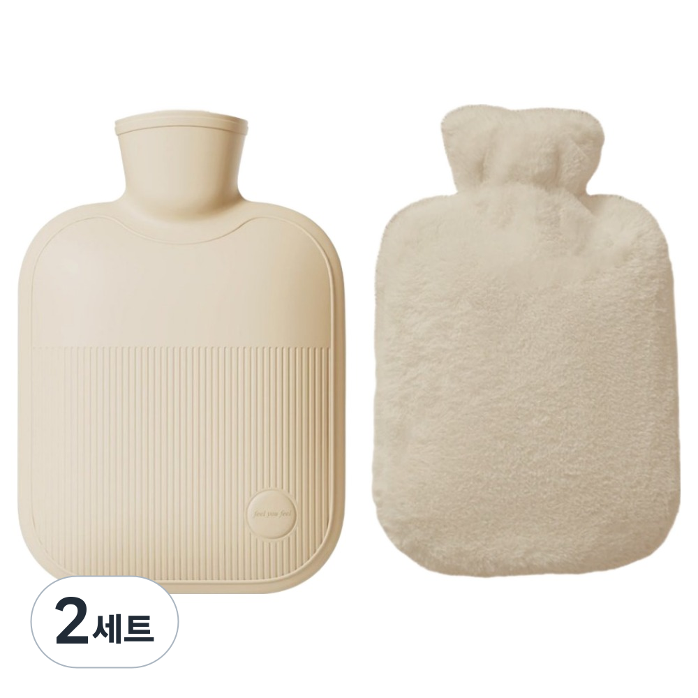 해피앤굿 따듯함 보온물주머니 M 1000ml + 토끼 커버 세트 베이지 베이직, 2세트 18,200원