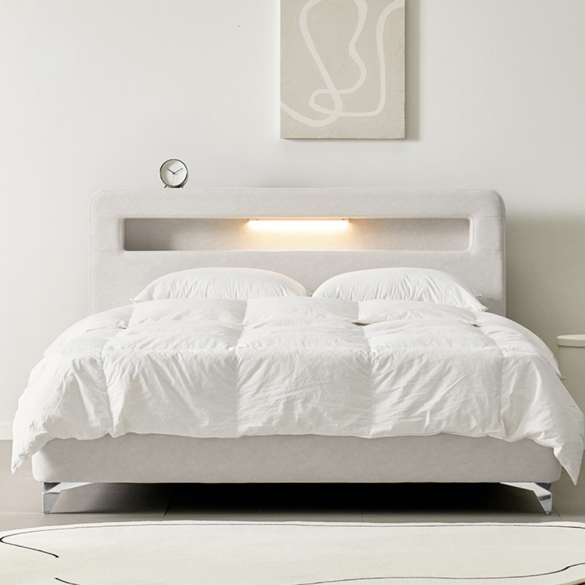 느웰베드 마네 LED 패브릭 침대 프레임, 현재가 545,000원