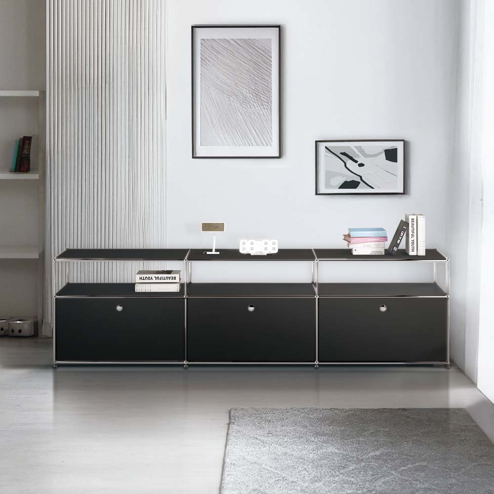 이가페 미드센츄리 모듈거실 트리오 3x2 플로어 수납장 본품 방문설치, 블랙 840,000원