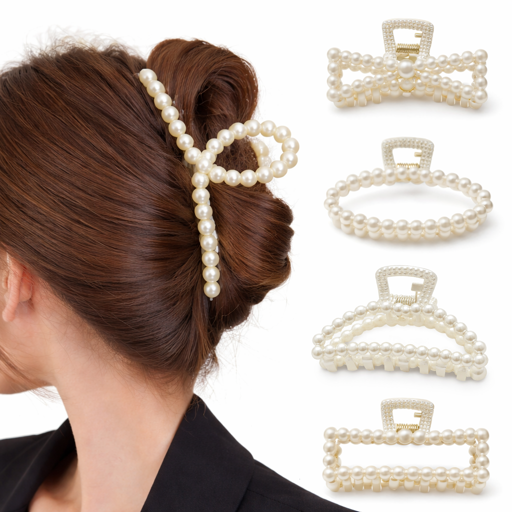 딥톡 진주 장식 헤어 집게핀 5종 세트 DT0411 6,900원