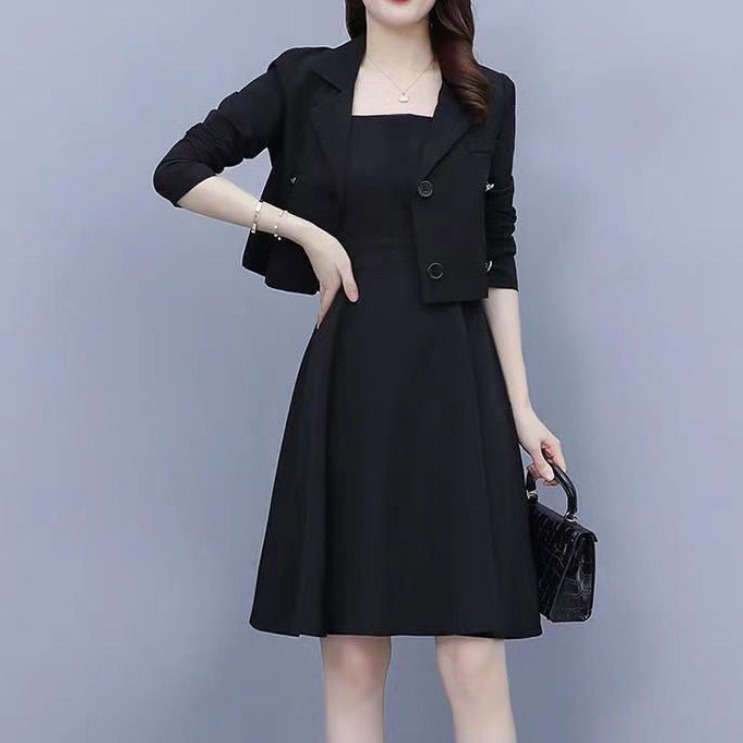 FANSYLI 오피스룩 정장 원피스 세트 여성 봄가을 신상 숏 정장자켓+A라인 나시 원피스 투피스 패션 캐주얼 통근 정장 세트 W2410O09 27,650원