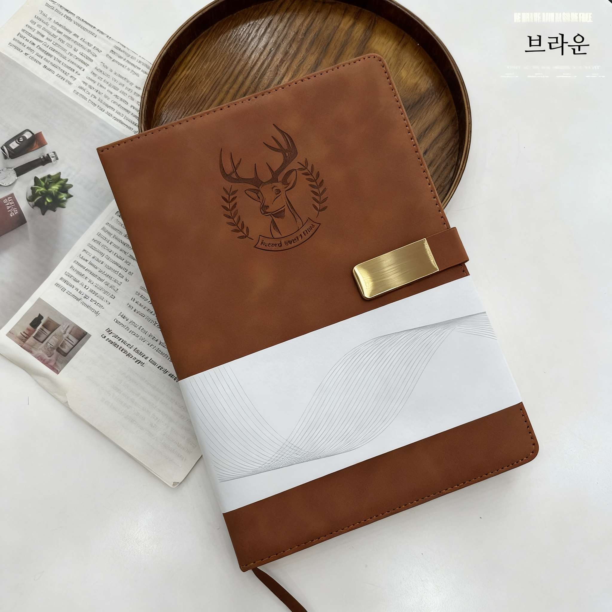 B5 프리미엄 가죽 방수 버클 다이어리 360P 수첩 필사노트 7,960원