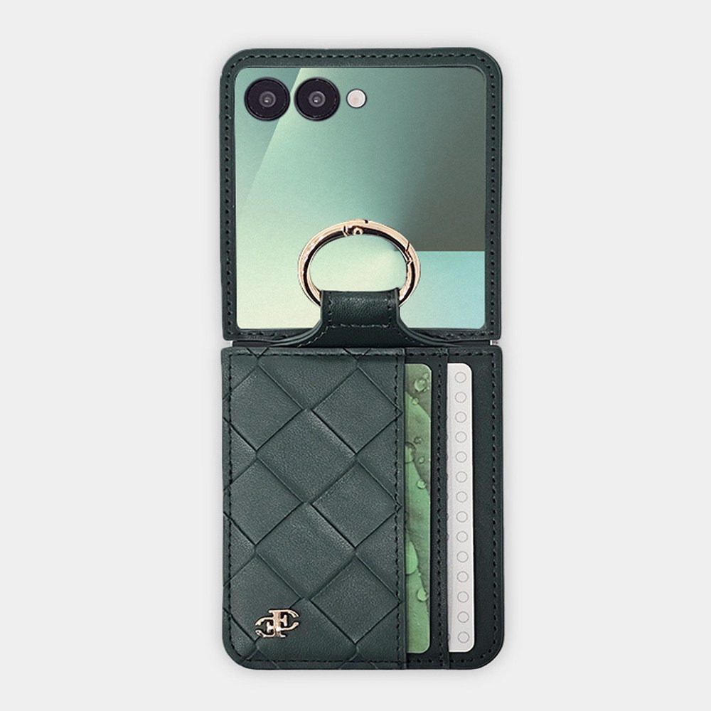 갤럭시 Z플립7 카드 수납 핑거링 가죽 지갑 휴대폰 케이스 15,900원