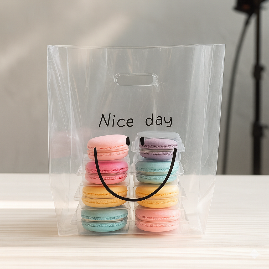 그니주니 스마일 손잡이 비닐 쇼핑백, 25개, 스마일투명 11,500원