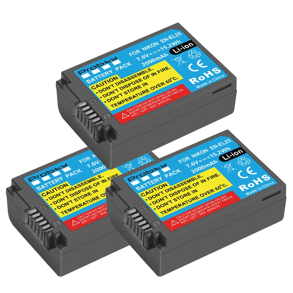 Nikon Z50 ZFC 카메라 ENEL25 MH 32 또는 LED 듀얼 채널 충전기 용 새 7.6V 2000mAh 배터리 187,200원