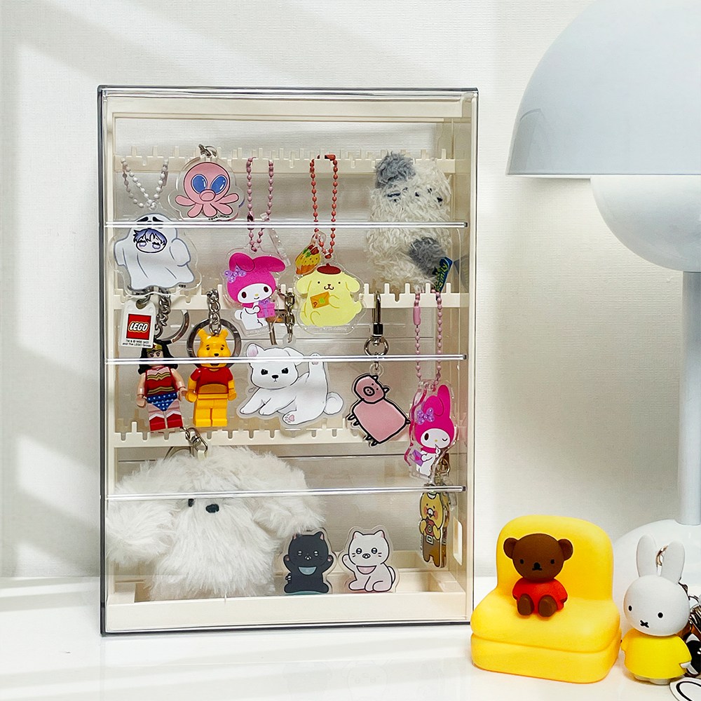 이지유 대용량 스탠드 악세사리 보관함 크림 목걸이 가챠 키링 정리함 굿즈 걸이 거치대 진열대, 1개 14,700원