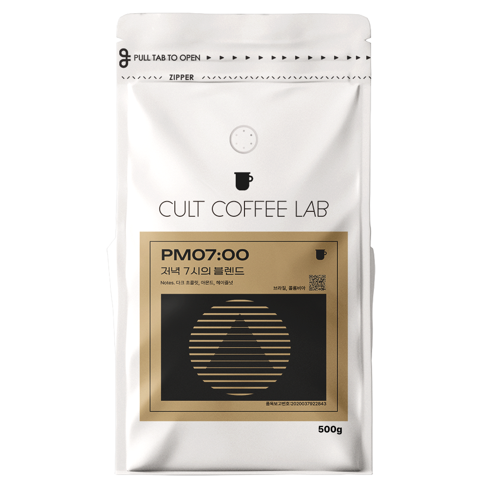 컬트커피랩 고소한 너티초코 카라멜 은은한 과일향 저녁7시 블렌드 커피원두 당일로스팅, 500g, 1개, 홀빈(분쇄안함) 22,900원