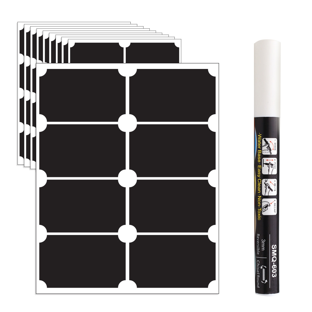 아침향기 블랙보드 스티커 사각 8개입 x 10p + 블랙보드용 화이트펜, 1세트 8,850원