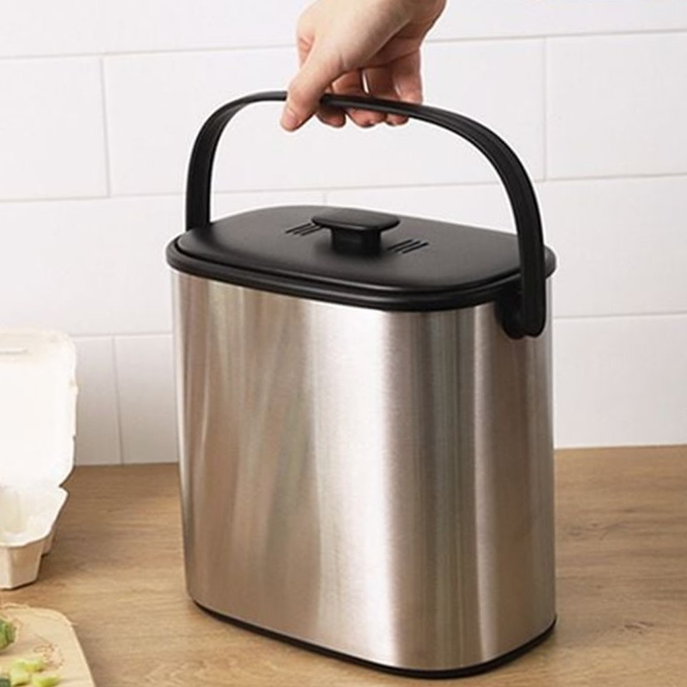싱크대용 304 위생스텐 냄새차단 음식물 쓰레기통 5L, 현재가 27,800원