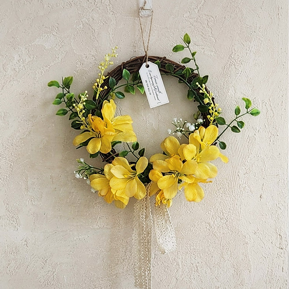 행운가득 꽃말 품은 플라워 리스, 프리지아 23,900원