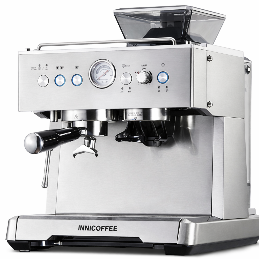 인니커피 미드센추리 커피머신 304스테인리스 가정용 업소용 사무실, 실버, IC_AM7303 596,700원
