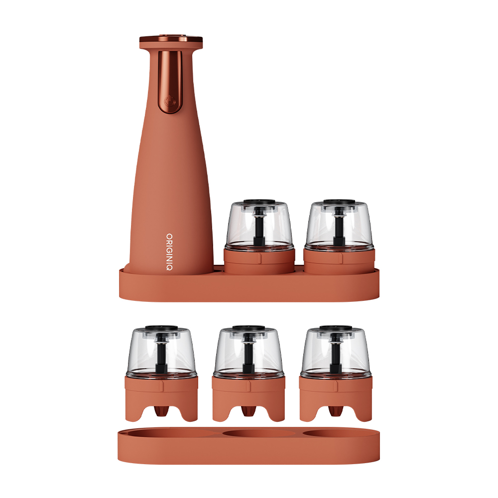 오리지니크 전동 후추 그라인더 풀세트 기본입자 분쇄 (본체1+컨테이너6구+트레이2), 1개, 316ml 81,900원