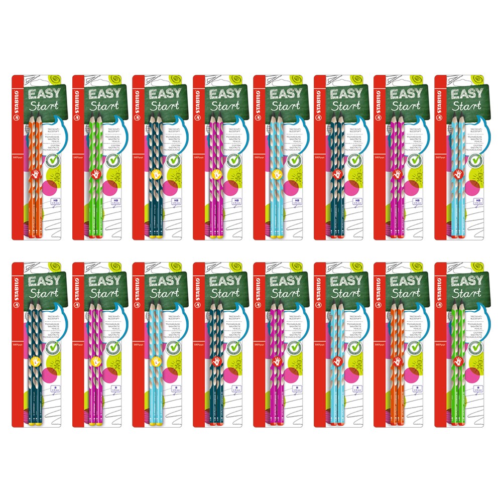 스타빌로 이지스타트 이지그래프 연필 2개입 세트/왼손용 오른손용, 오른손 HB 블루 2본 5,600원