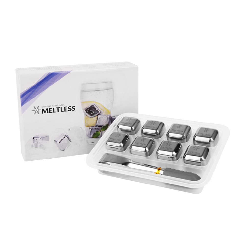 멜트레스 스테인레스 아이스큐브 아이스볼 아이스칠러 아이스컵 페이스롤러, [멜트레스] 아이스큐브(8개+집게+보관트레이), 1세트, 1개 17,500원