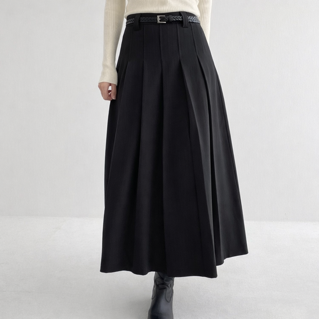 라라온 플리츠 롱 뒷밴딩 치마 TSP3018 32,900원