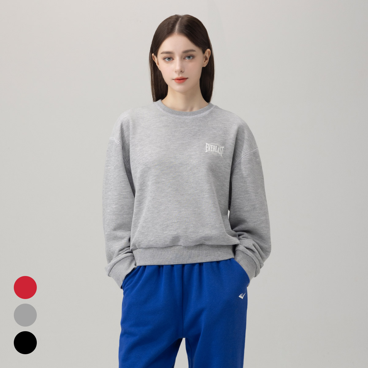 에버라스트 여성 맨투맨 미니쭈리 티셔츠 크롭 긴팔티 37,000원