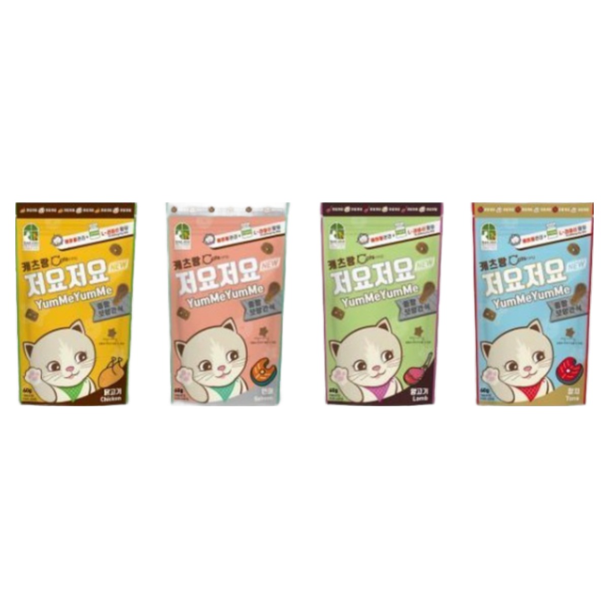 뉴 캐츠랑 저요저요 사이즈업 고양이 간식 4종세트 혼합(참치+연어+닭고기+양고기) 1개 150g, 혼합4종(3+3+3+3), 150g, 1개 30,550원