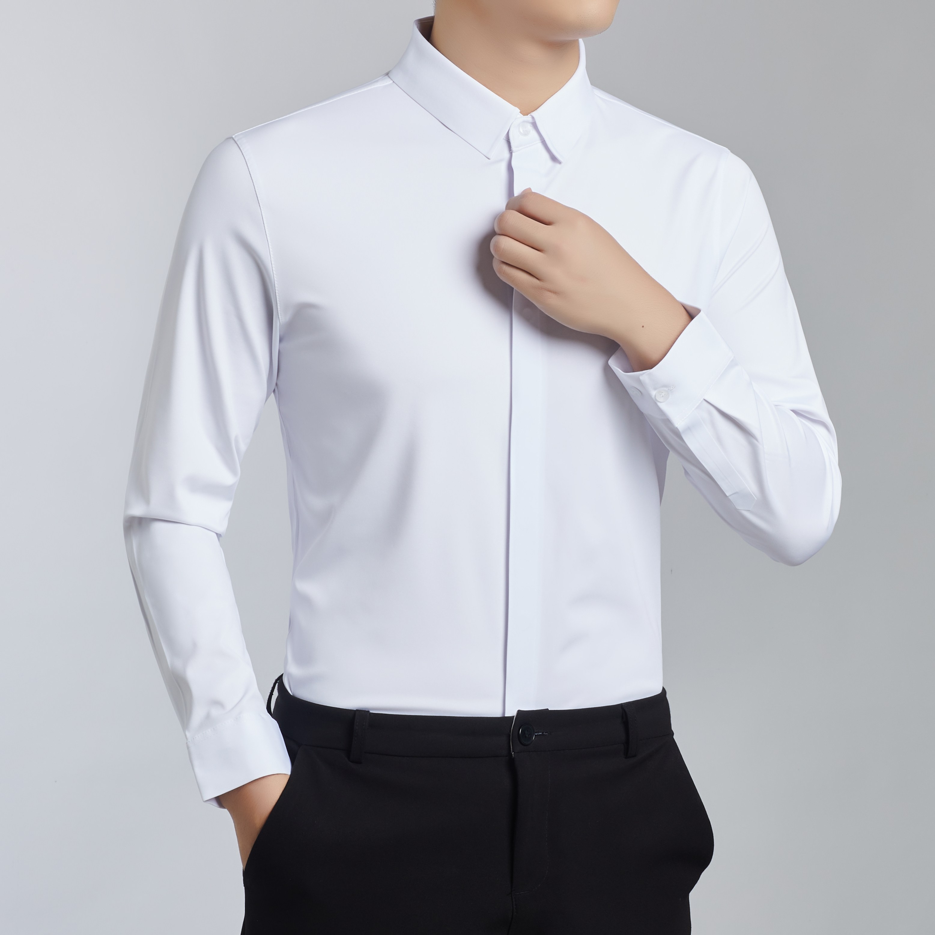 벨루미오 남성용 고탄력 구김없는 스판 셔츠 슬림핏 캐주얼 셔츠 긴팔 와이셔츠 23,790원