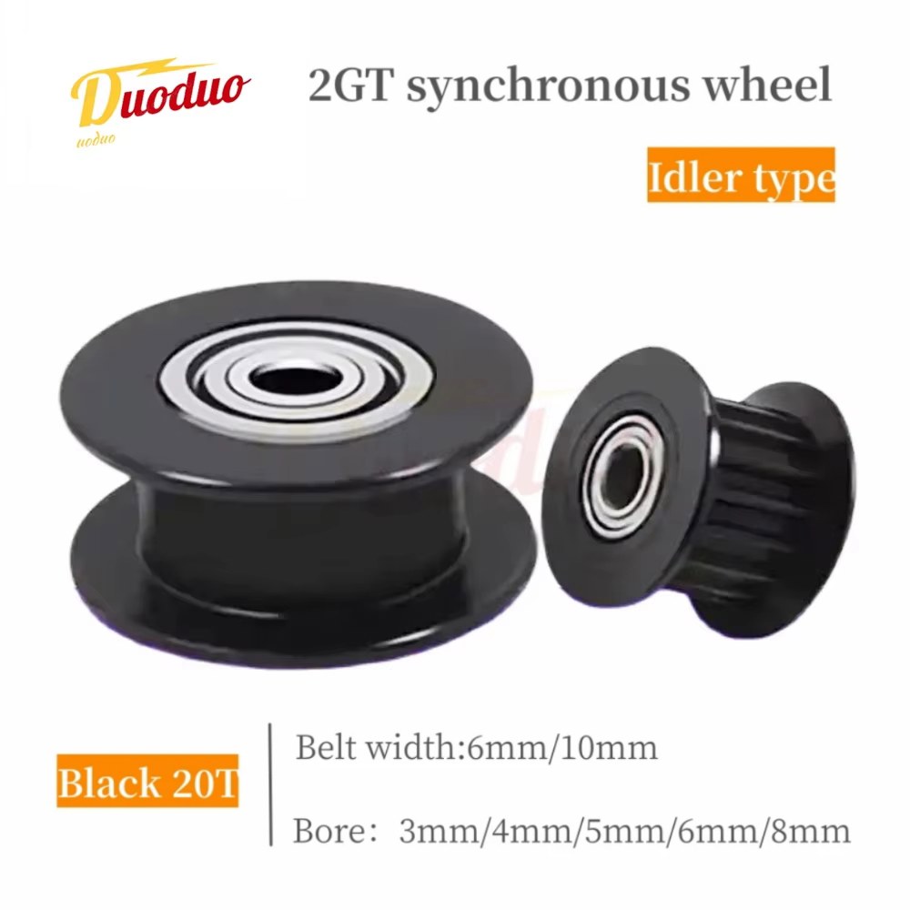 2GT 블랙 아이들러 3D 프린터 부품 풀리 타이밍 3MM 20T GT2 벨트용 보어 10MM 6MM AF 타입 실버 35,700원