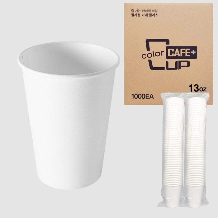 [박스] 프리미엄 고평량 320g 무인쇄 단단한 백색 종이컵 13oz 500개, 1개, 현재가 18,900원