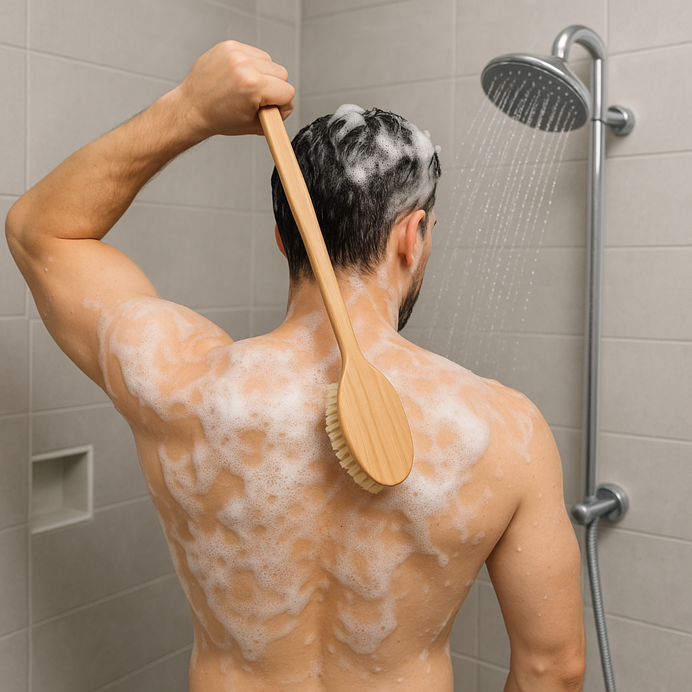 딘킨 딥클렌징 천연 돈모 바디 브러쉬, 혼합색상, 1개, 1개입 14,000원