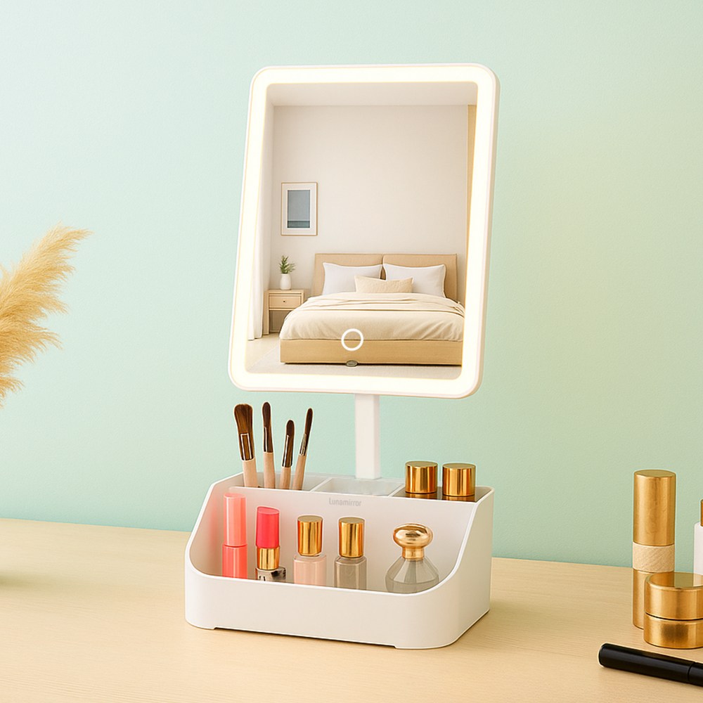 루나미러 탁상용 메이크업 수납형 무선 조명거울 LM-M251 32,900원