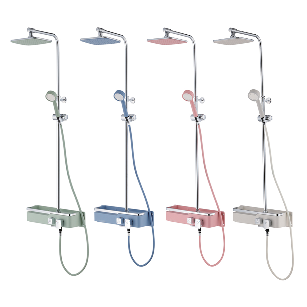 셀프리빙 4색 선반형 해바라기 샤워기 수전 본체 무타공 [셀프영상 설치가능], 1개, 핑크 92,500원