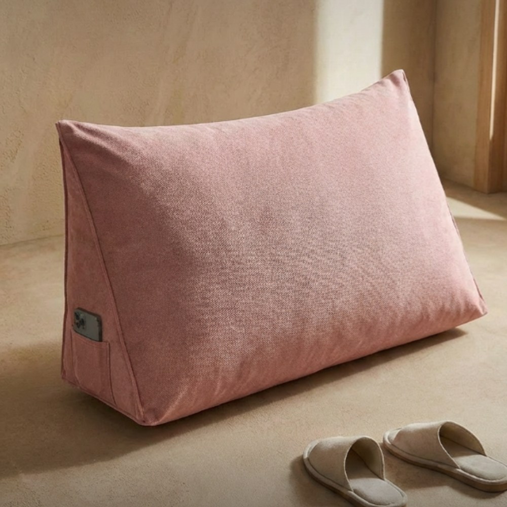 감성 벨벳 삼각 등받이 쿠션 침대 등베개 거실 소파 빅사이즈 대형 등쿠션, 핑크 39,900원