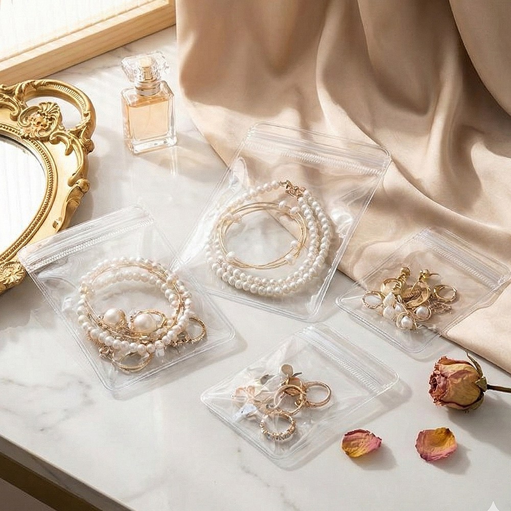악세사리 변색방지 PVC 지퍼백 투명 보관함 목걸이 귀걸이 파트 소분 개별 포장백 4,900원