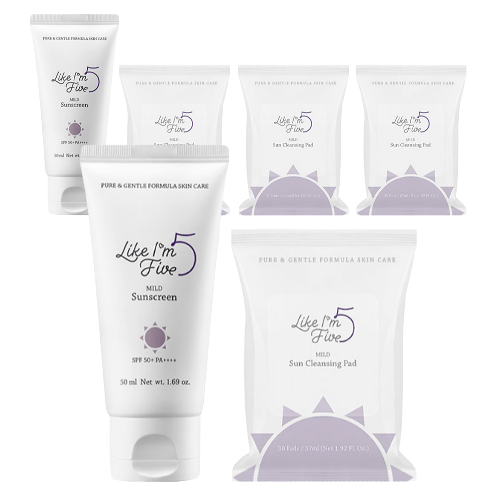 라이크아임파이브 유아용 마일드 선스크린 SPF50+ PA++++ 50ml + 선 클렌징 패드 30p x 2개 82,960원