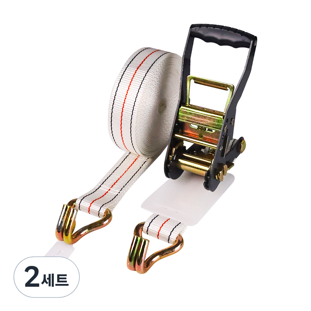 신명자동바 50mm 2단기어 고강도PE 환봉 5톤용 자동바 깔깔이바 라쳇바 화물바, 화이트, 2세트 47,800원