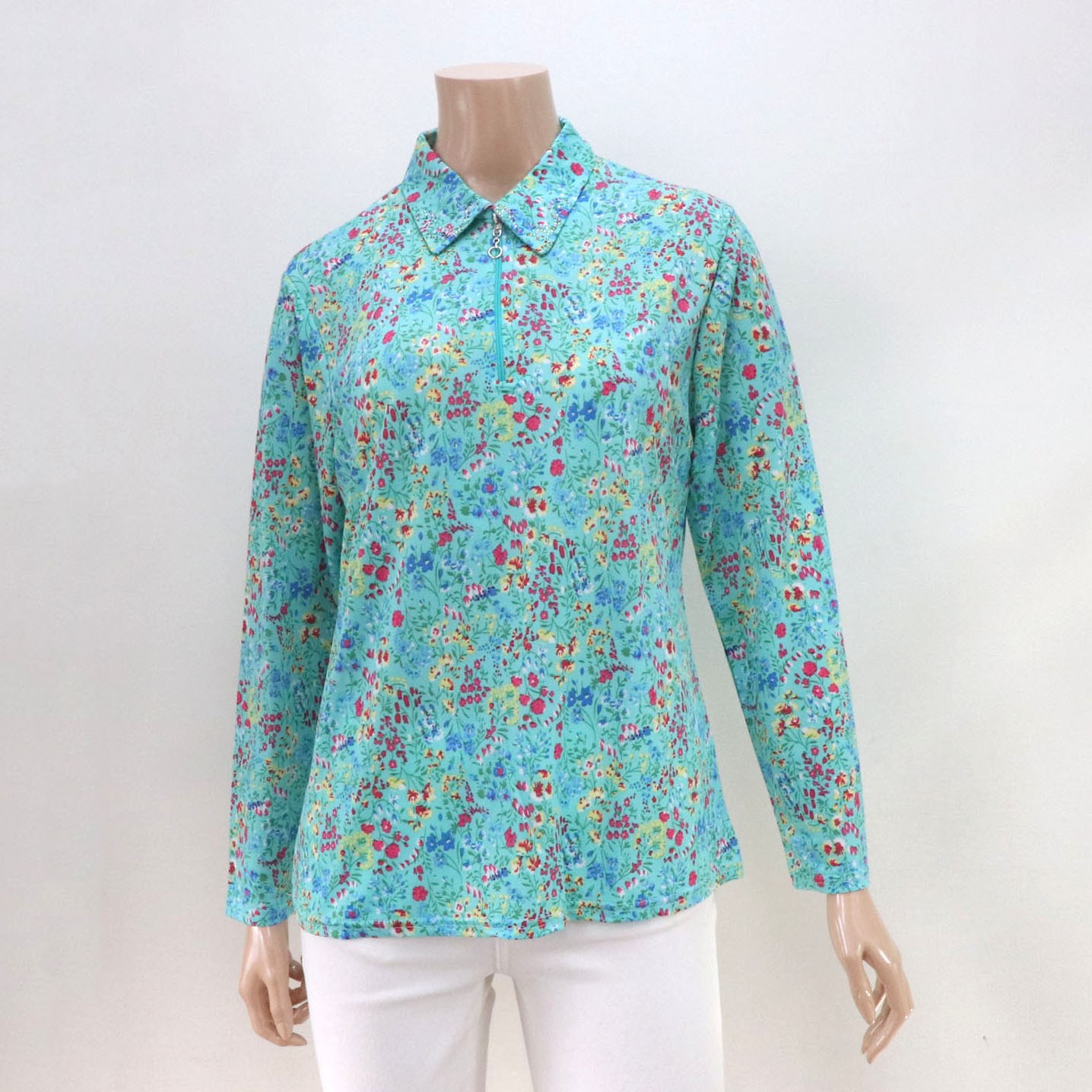 [마더송] 할머니티 80대할머니옷 70대여성옷 요양원 잔잔카라티 플라워 꽃무늬 엄마티 19,500원