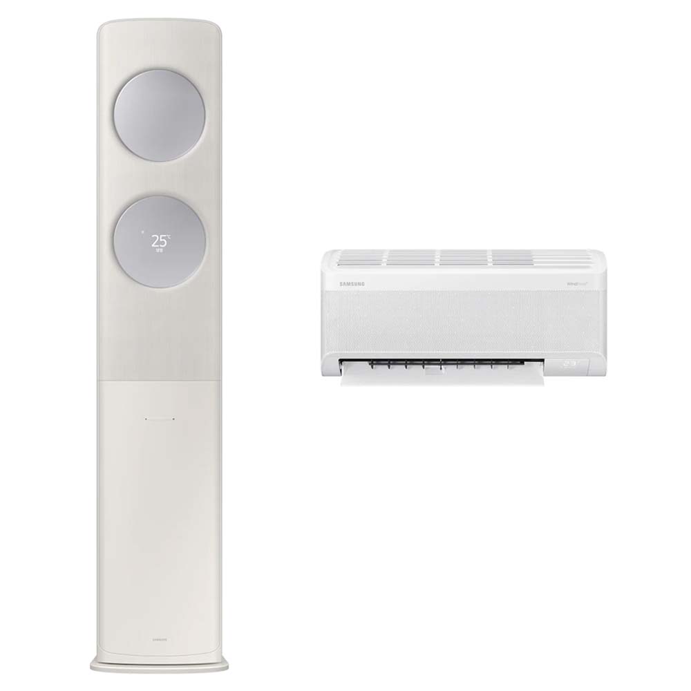 삼성전자 56.9㎡(17.2평) + 18.7㎡(5.7평) BESPOKE AI 무풍 클래식 홈멀티형 에어컨 AF70F17D24ER1T + 리모컨 세트 방문설치 2,399,000원