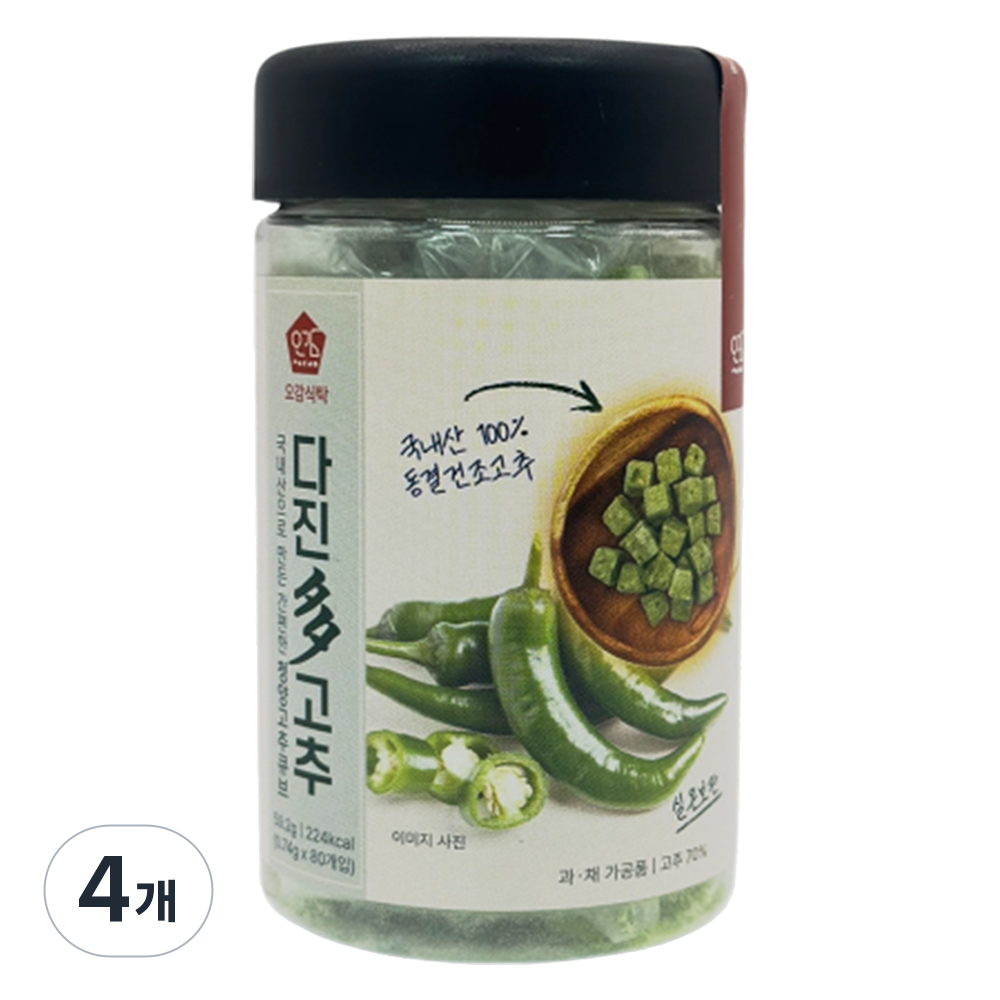 오감식탁 다진다 동결건조 고추 80p, 4개, 59.2g 51,600원