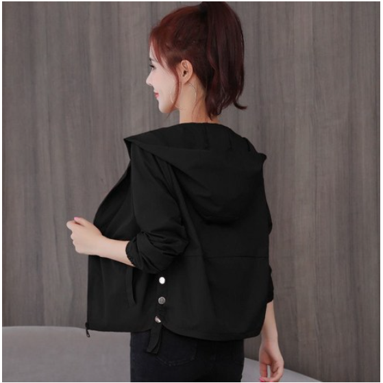 쩐쿠 봄 여성 데일리 밴딩소매 옆단추 후드 집업 자켓 8805 39,000원