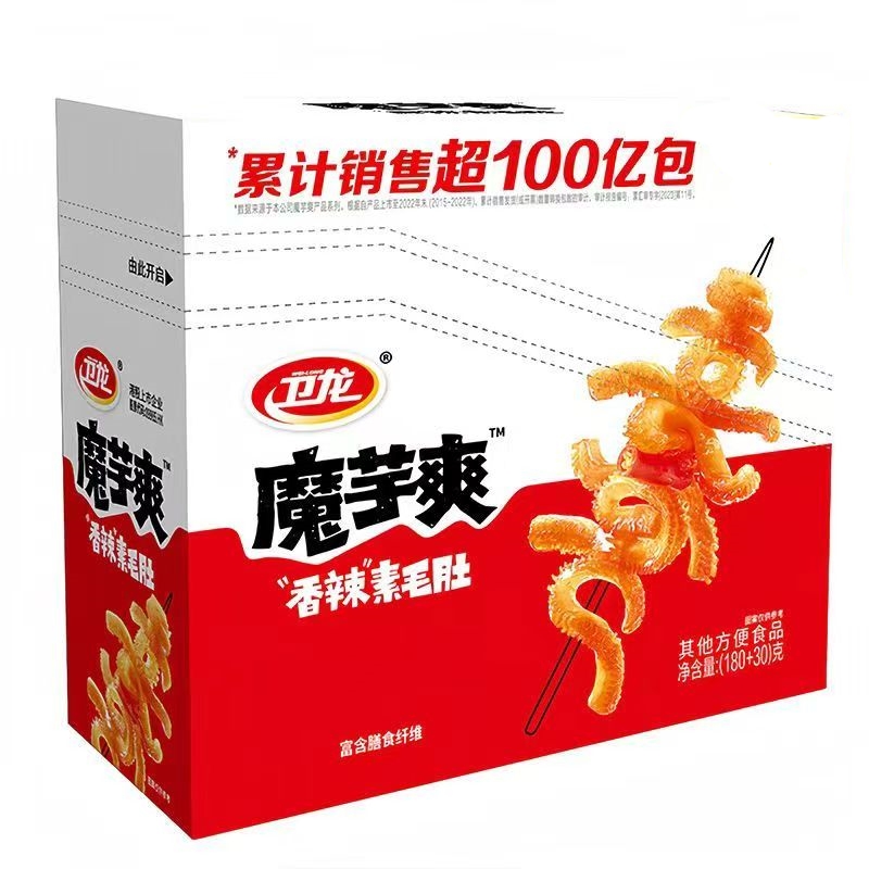 (원무역)(홍고추)중국정품 홍,청고추맛 웨이룽설곤약210g 매운마라맛 중국편의점간식 술안주, 1박스, 현재가 8,700원