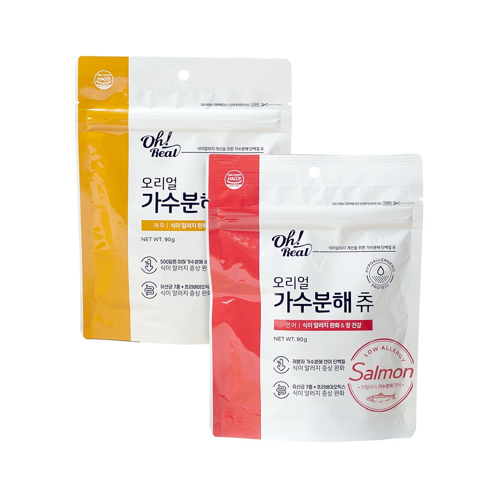 옵티펫 반려동물 오리얼 가수분해 츄 간식, 혼합맛(연어/새우), 90g, 1개 10,400원