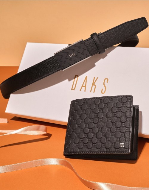 DAKS MEN'S ACCESSORIES 블랙 루이스 DD패턴 자동벨트 반지갑 세트 DBWA6E981BK 119819 313,000원