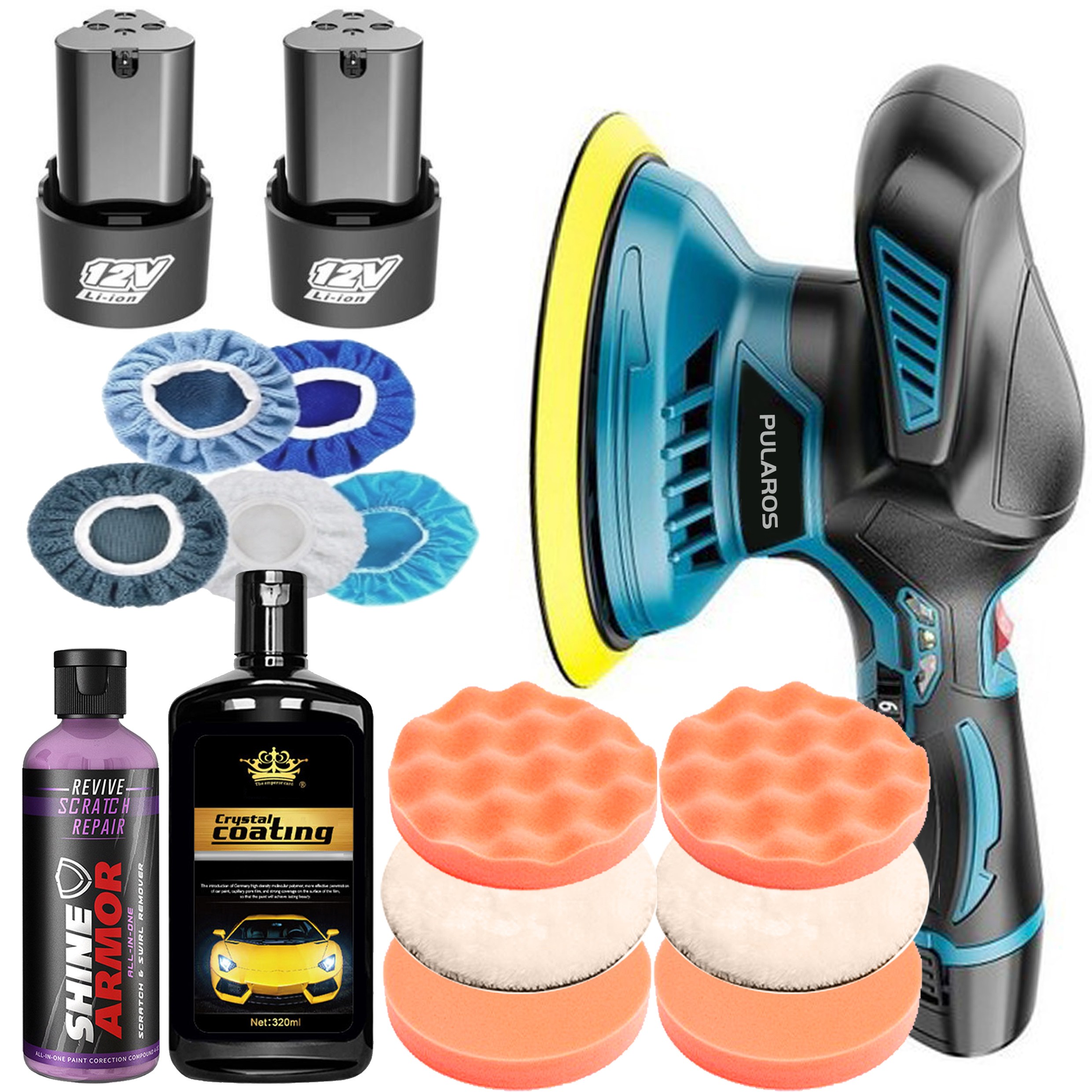 풀라로스 무선 자동차 광택기 흠집제거 광택복원 유리 유막제거 차량관리 듀얼 폴리셔, [선택B]자동차 페인트 보호 패키지(배터리 2개) 98,000원