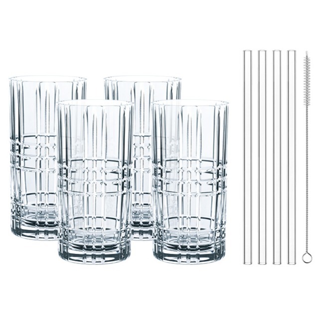 나흐트만 테이스트 굿 롱드링크 텀블러 4p + 유리빨대 4p + 빨대 청소용솔 세트, 1세트 56,030원