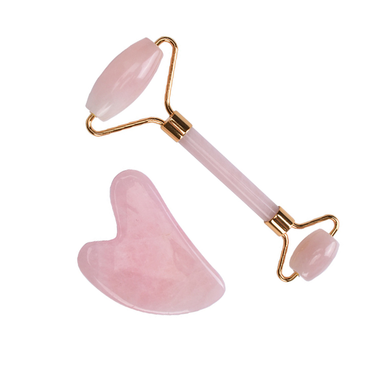 쭈니즈 괄사 마사지 롤러 얼굴 리프팅 경락 마사지 기구 페이스롤러 볼 세트, 분홍, 1세트 8,900원