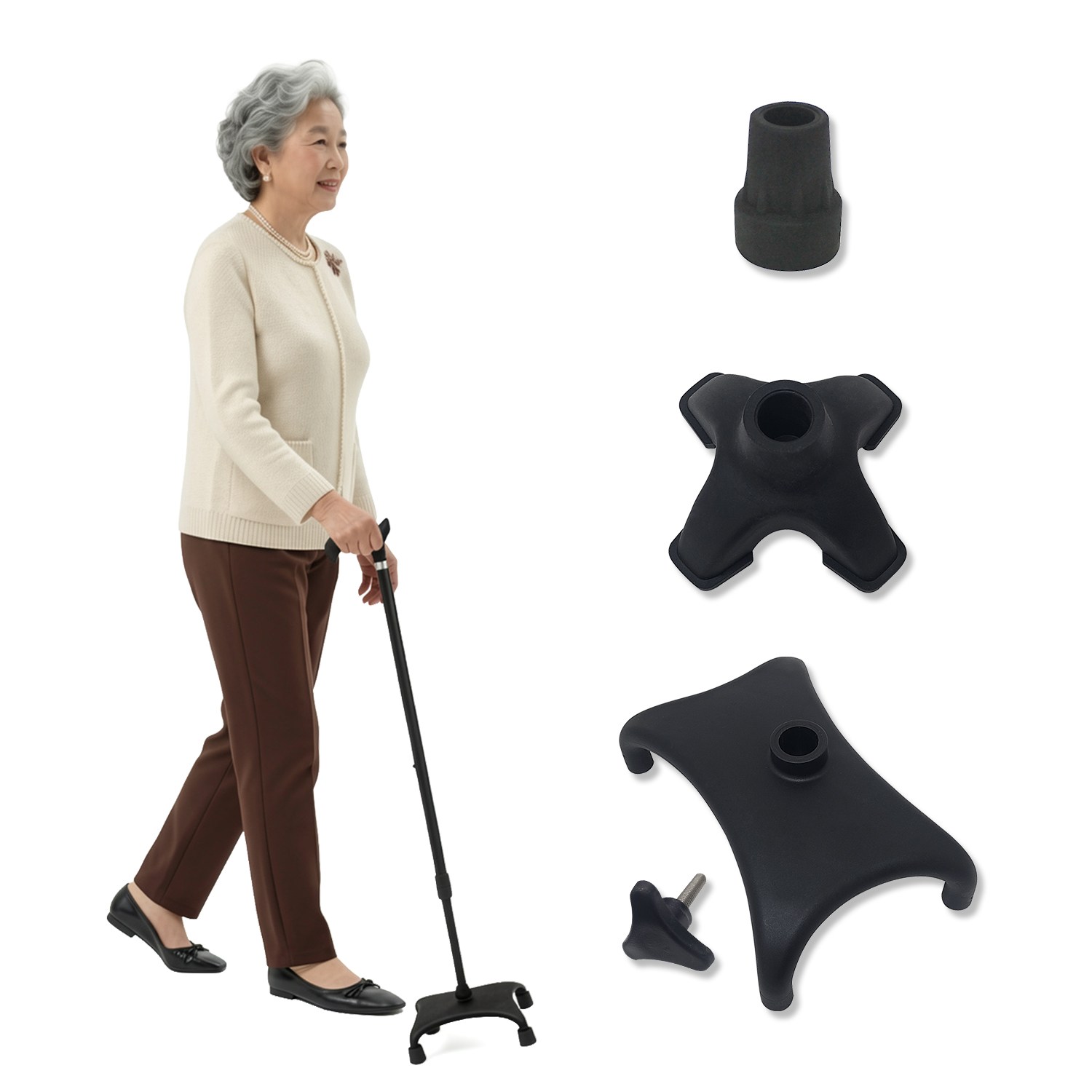 다미지팡이 그라파이트 카본 소재 초경량 지팡이, 하부접지 1발, 소형4발, 기능성중형4발 59,000원