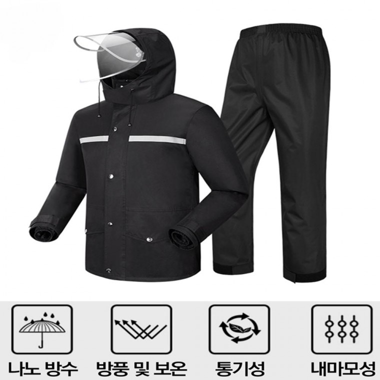 배달 비옷 상하의세트 등산 낚시 우비 완벽방수 블랙 53,310원