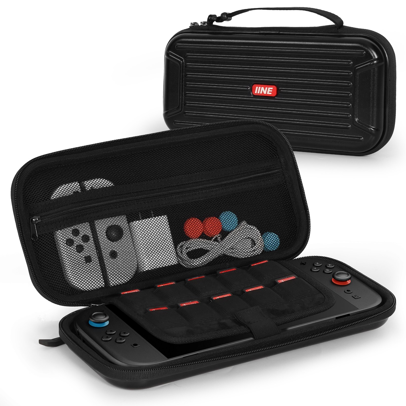 이이네 Switch 2용 PC 하드 소재 수납 파우치 방수 충격 방지 휴대용 하드 케이스 스위치 수납 가방, 1개, 블랙, L1070 23,210원