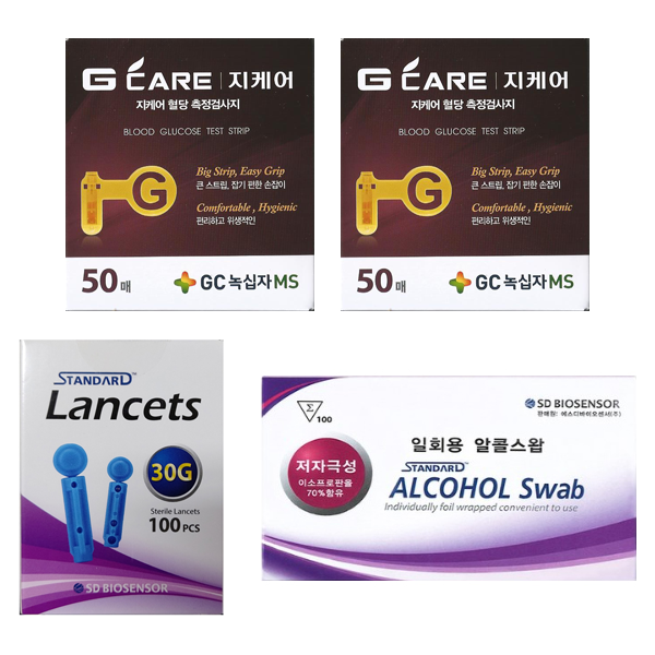 <지케어 / G care> GC녹십자MS 지케어 혈당시험지 혈당측정검사지 200매+채혈침200개+알콜솜200매 SW 56,000원