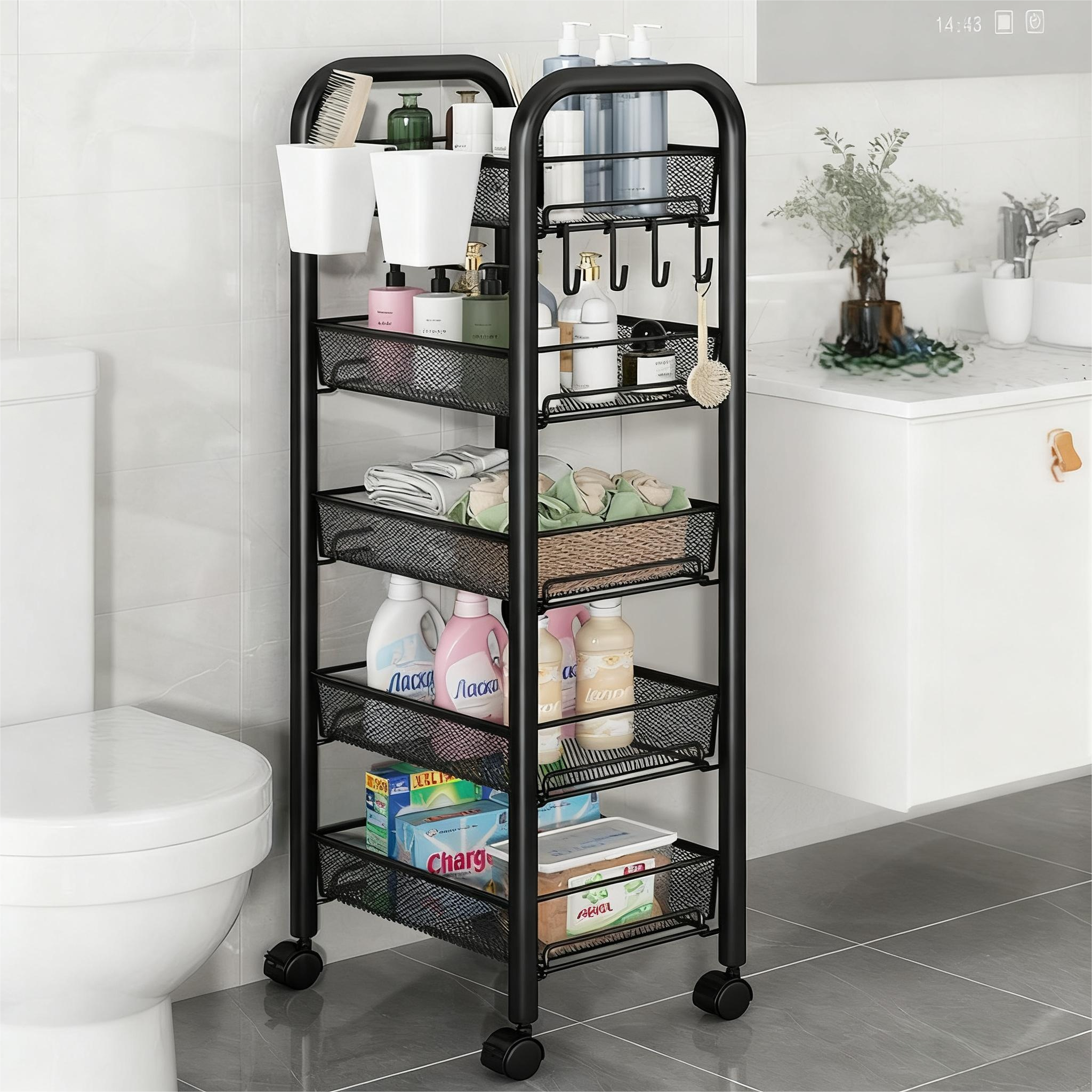 BangPang  철제 트롤리  이동식 트롤리 5단  틈새 트롤리  주방 카트 18,900원