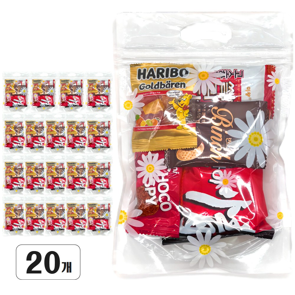 나나박스 데이지 꽃 지퍼팩 과자선물세트, 20개, 1세트 40,000원