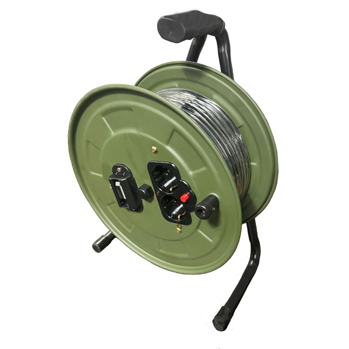 STAGER 케이블 릴 2구 20M 연장선 고용량 차단기 이동식 캠핑연장선 리드선 작업선, 20m, 1개 29,600원