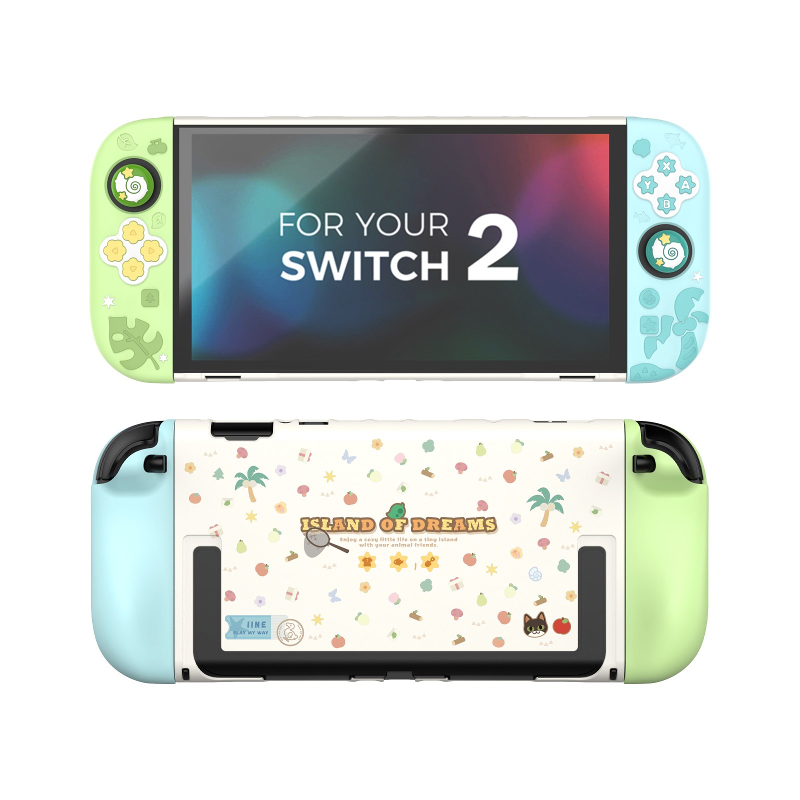 이이네 닌텐도 스위치2 보호 케이스 Switch2 감성 풀커버 세트 도크 호환 조이스틱 캡 포함, 1세트, 아일랜드 드림, L1268 19,000원